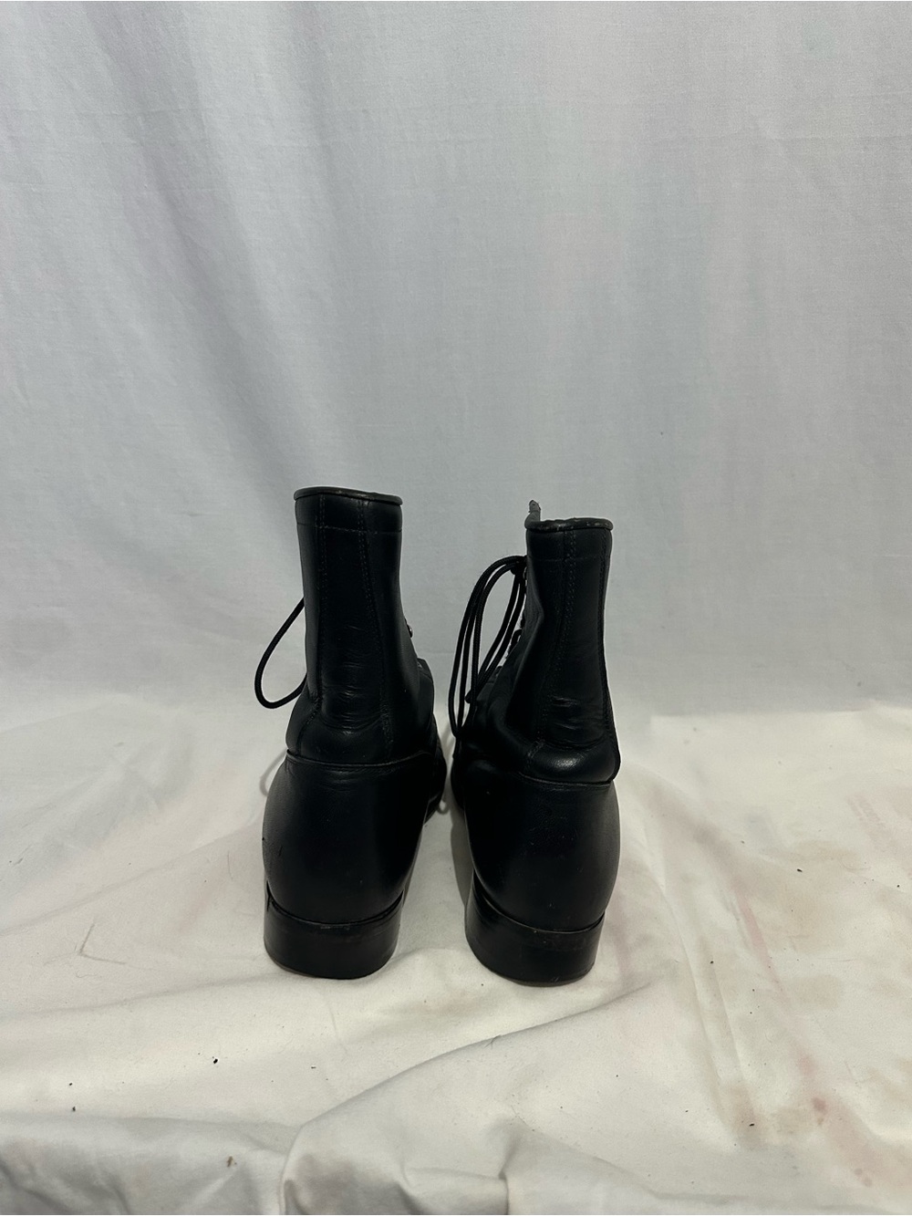 Vintage Justin Black Leather Lace Up Kiltie Roper Packer Boots Size 8.5 - Picture 4 of 6